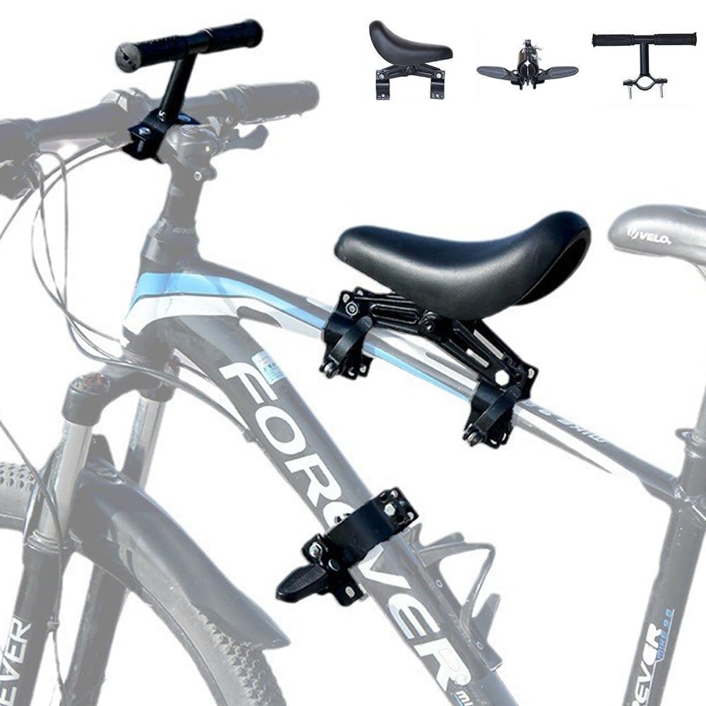 Mineup Fotelik rowerowy dla dzieci z przodu, do roweru górskiego, przedni, z przodu fotelik rowerowy, fotelik dziecięcy z składanym pedałem i kierownicą, dla dzieci w wieku 2-5 lat
