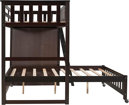 Miniatura 299 de Versatility - Litera individual sobre individual con escritorio y armario integrados, cama alta de madera maciza y plataforma independiente con