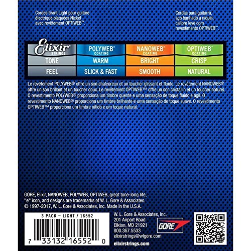 Elixir 16552 Jeu de cordes en acier plaqué nickel Cordes pour guitare électrique avec revêtement Optiweb, Lot de 3 Pièces - Les Beatles, Paul McCartney, John Lennon, RIngo Starr, George Harrison Elixir 16552 Jeu de cordes en acier plaqué nickel Cordes pour guitare électrique avec revêtement Optiweb, Lot de 3 Pièces – Image 7