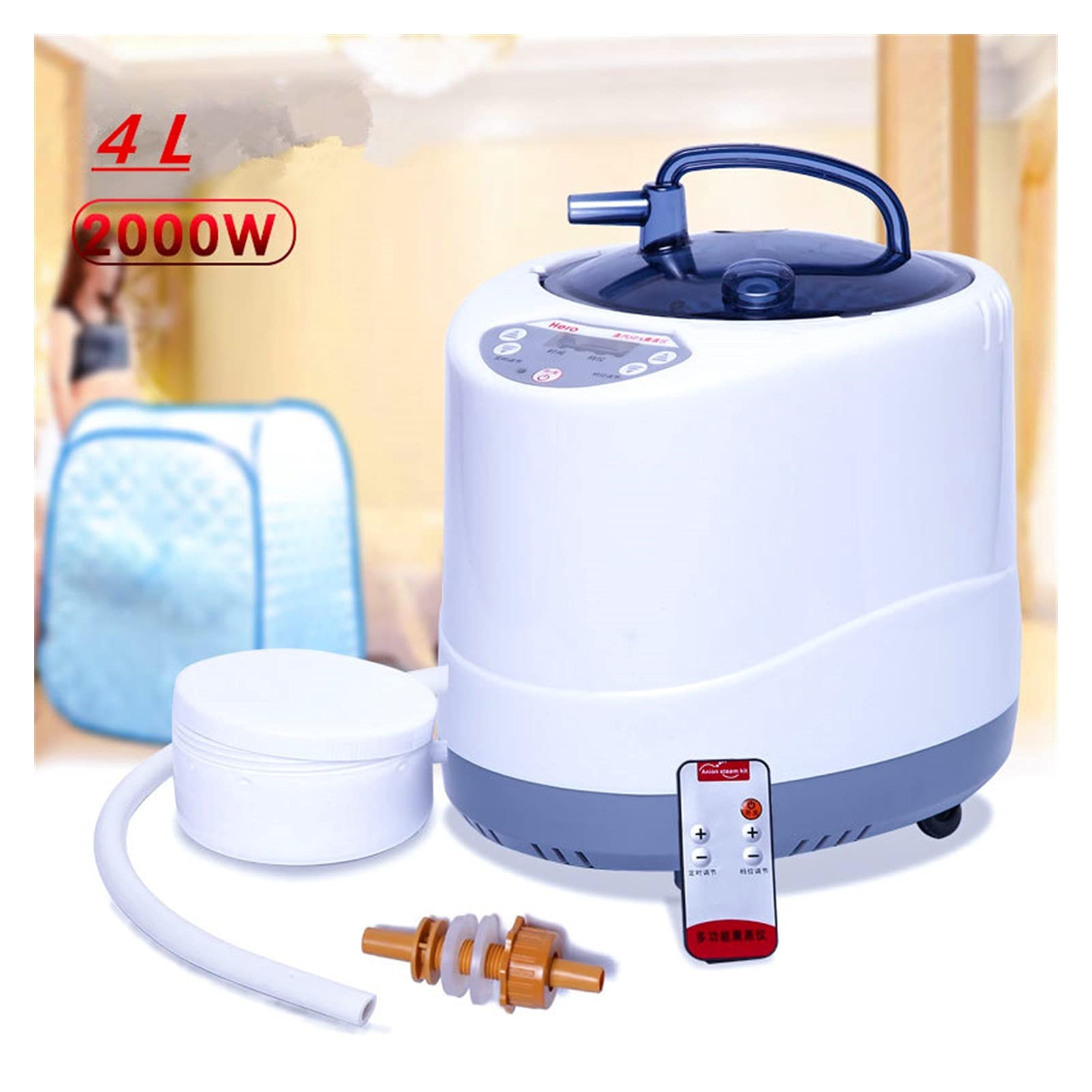 Kit generador de Ducha de Vapor, Generador de Vapor 2000W Capacidad de actualización 4L Pote de Vapor for Sauna Barriles de Madera Vapor de Agua Grande para Uso doméstico Comercial