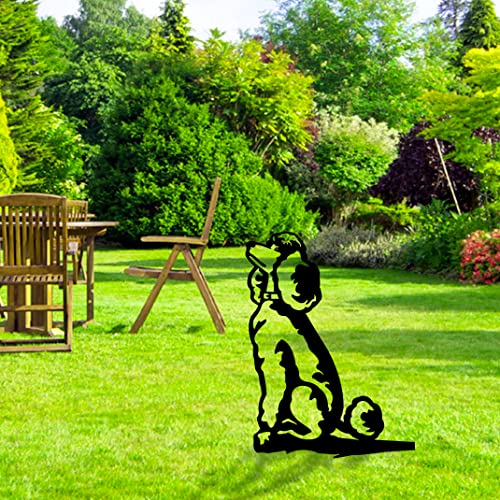 DIYBravo Yard Garden Outdoor Metal Art Dog Silhouette Decoration, Steel Dogs Statue - Image 2