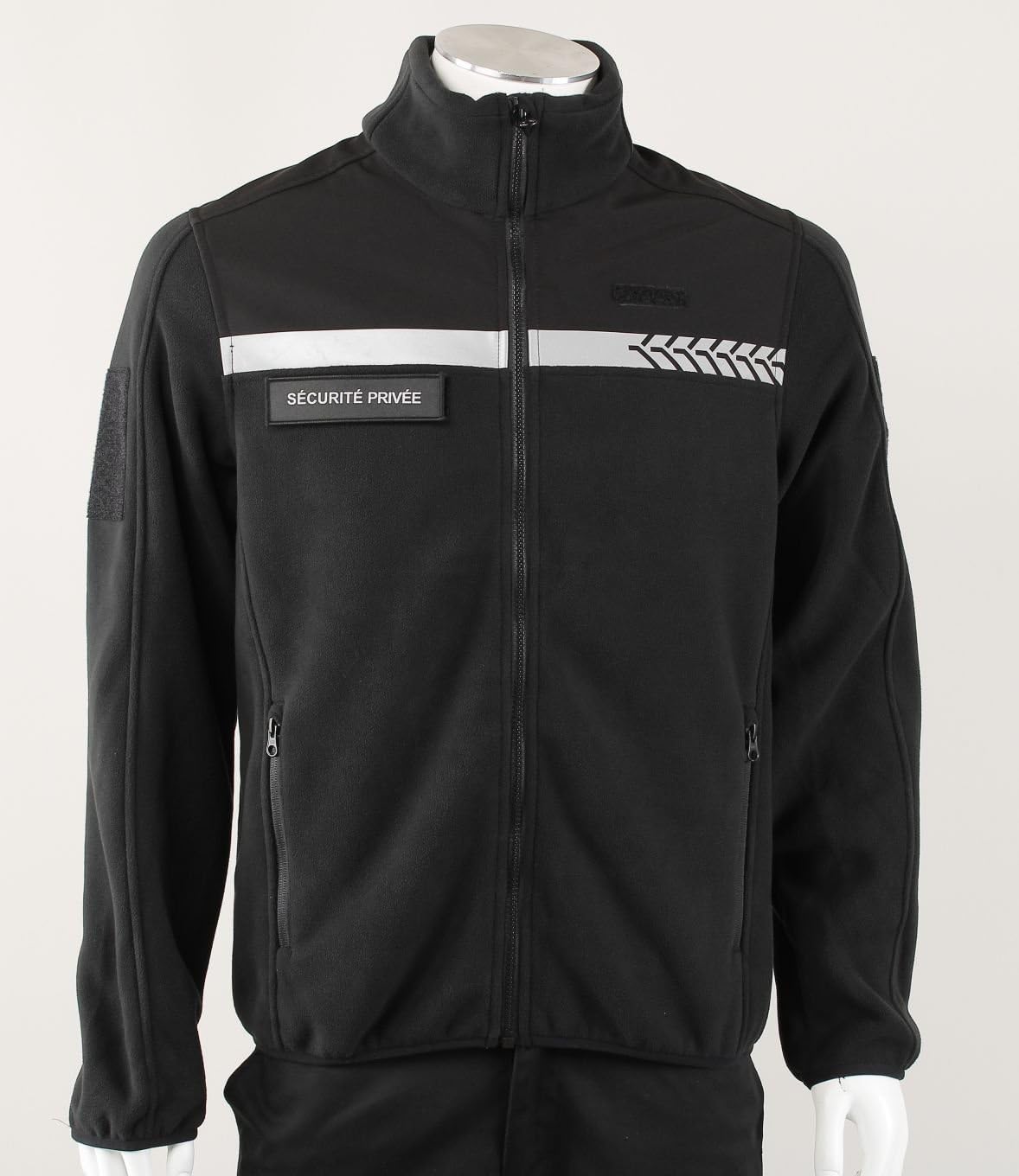 Veste Polaire Sécurité Privée avec Bande HV Noir - Safetek by GK
