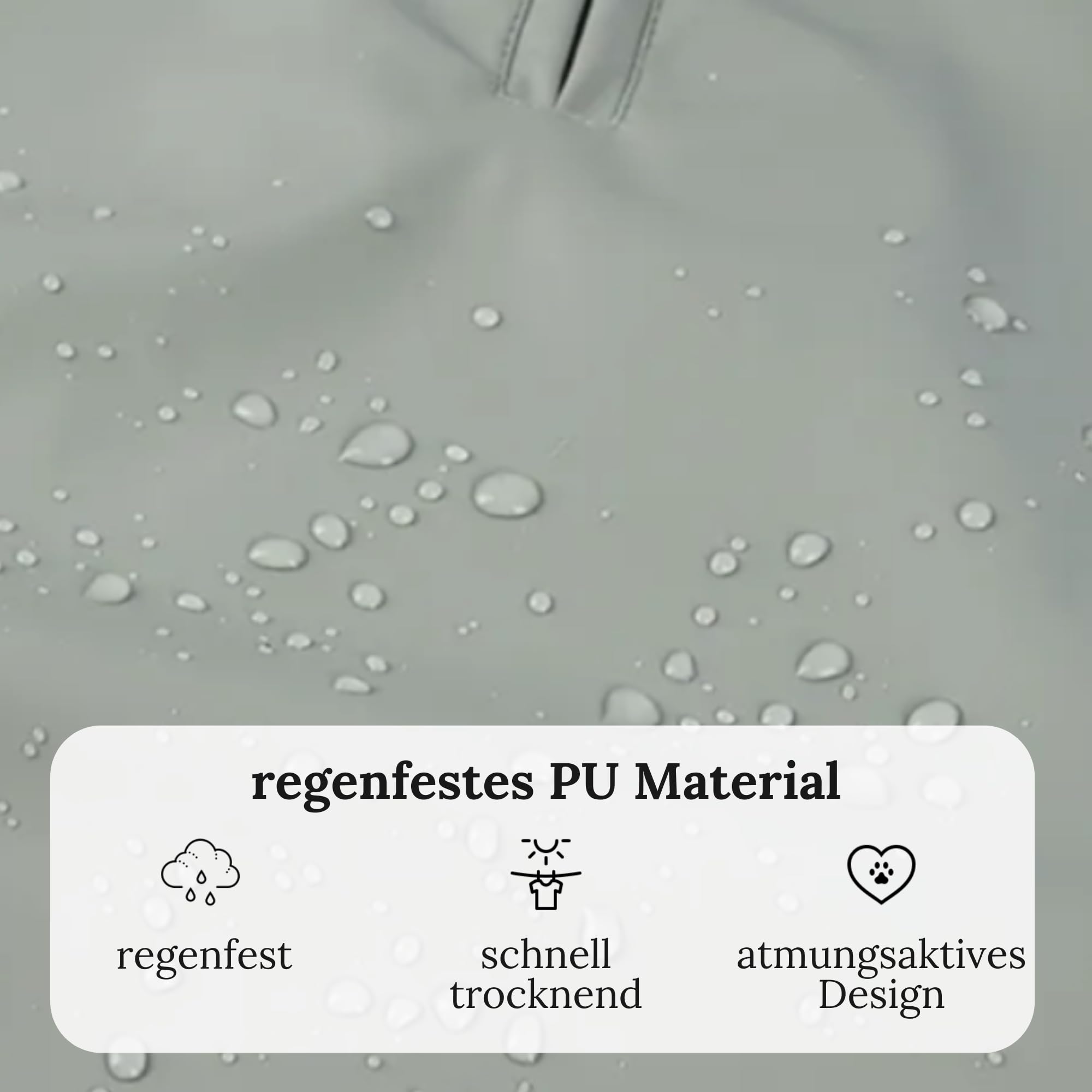 Hunderegenmantel in Grau, Größe L – Hundemantel Stilvoll und Elegant – wasserdichte Hundejacke - optimal für kleine und mittelgroße Hund – minimalistische Hunderegenjacke