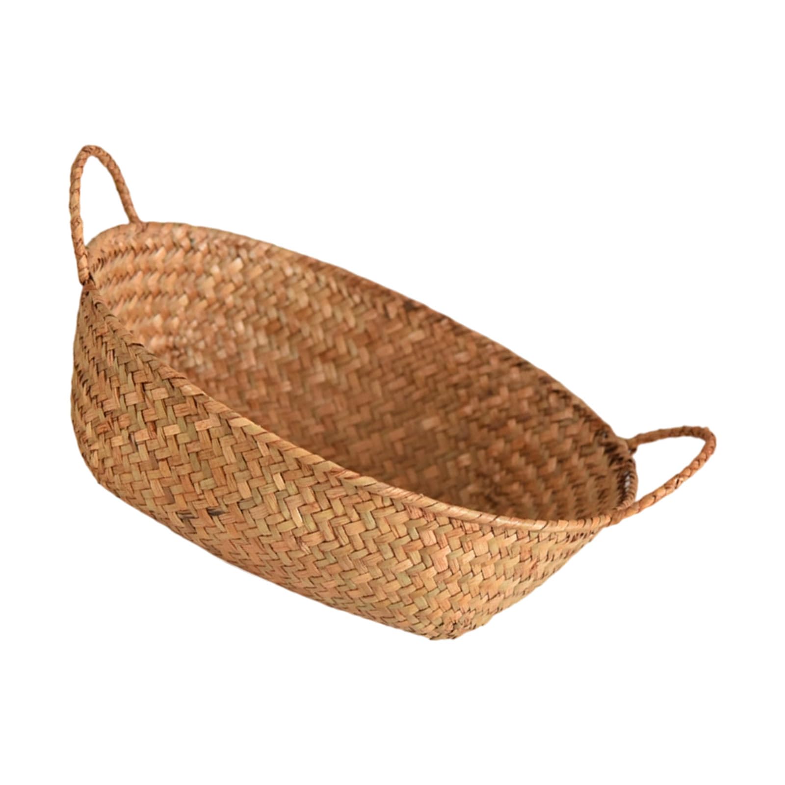 Kalttoy Handwoven Seaweed Basket Breathable Designs Double Grip Household Organizers for Daily Use Handwoven Storage Basket with Handle