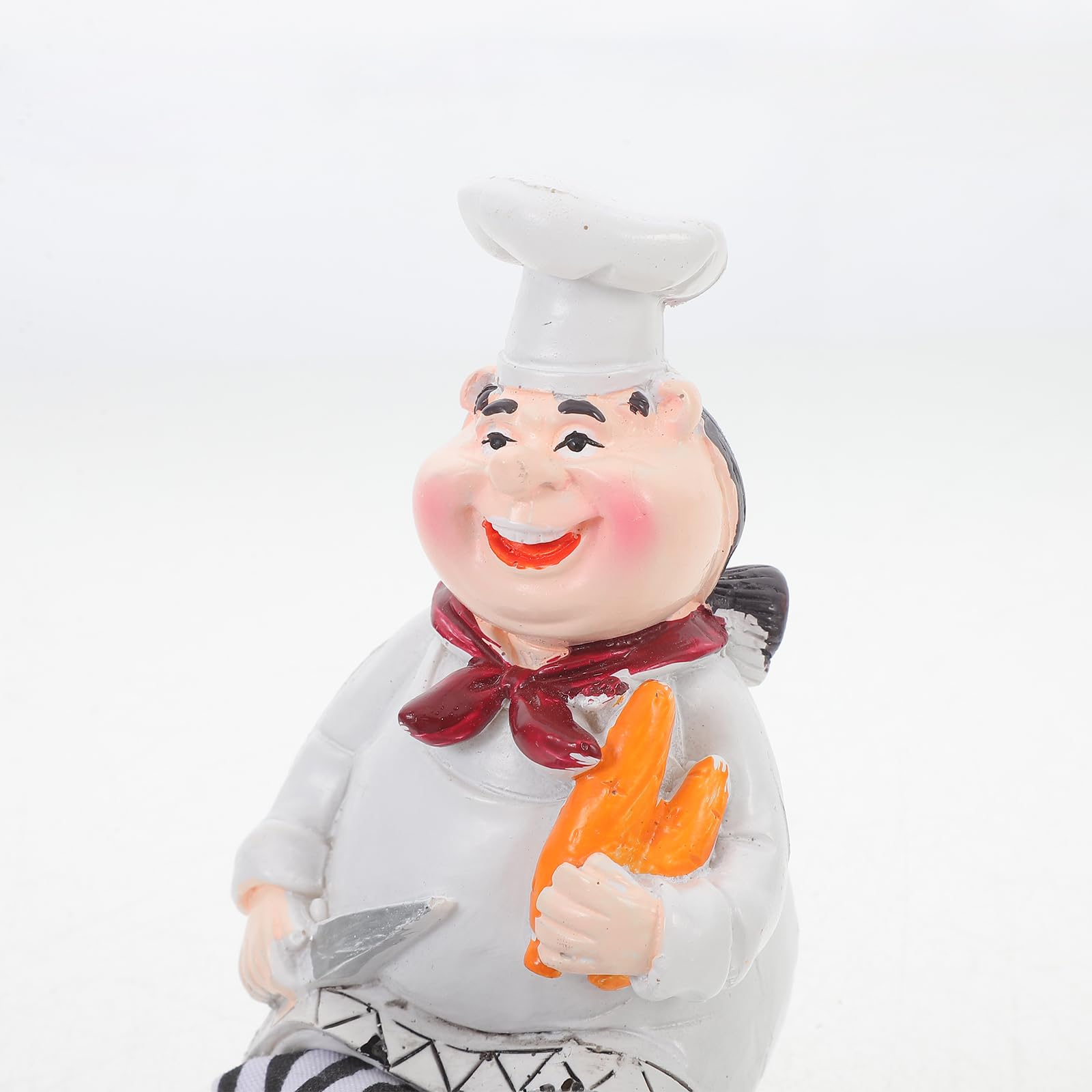 Kichvoe Resin Chef Ornament Set of 2 Cute Cartoon Kitchen Figurines with Dangling Legs for Home and Office Countertop Decor Lightweight Resin Shelf Display 5.91X2.56X1.97In - Image 3