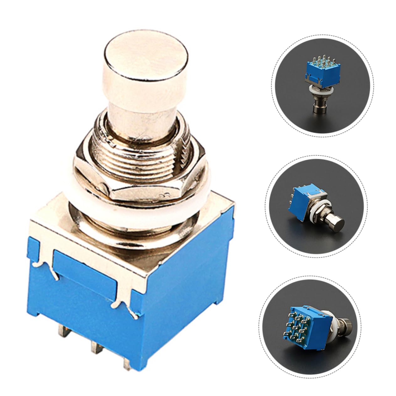 NULYLU 9-pin Guitar Foot Switch Pedal Momentary Switch for Guitar Effects Metal Guitar Part Blue Gn311