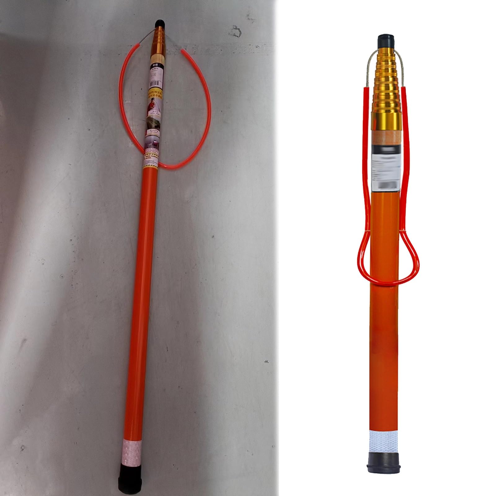Generico Asta telescopica di Salvataggio in Acqua, Gancio di Sicurezza con Asta Isolante in Fibra di Vetro per Barche, Club di Nuoto e spiagge, Attrezzatura di Salvataggio di Emergenza (da 1,2 m a 5,
