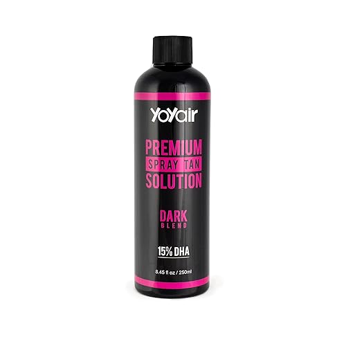 Yoyair Solución de bronceado en aerosol sin sol premium, mezcla mediaoscura, 15% DHA, 8 onzas, popular para uso en todos los sistemas de máquinas de