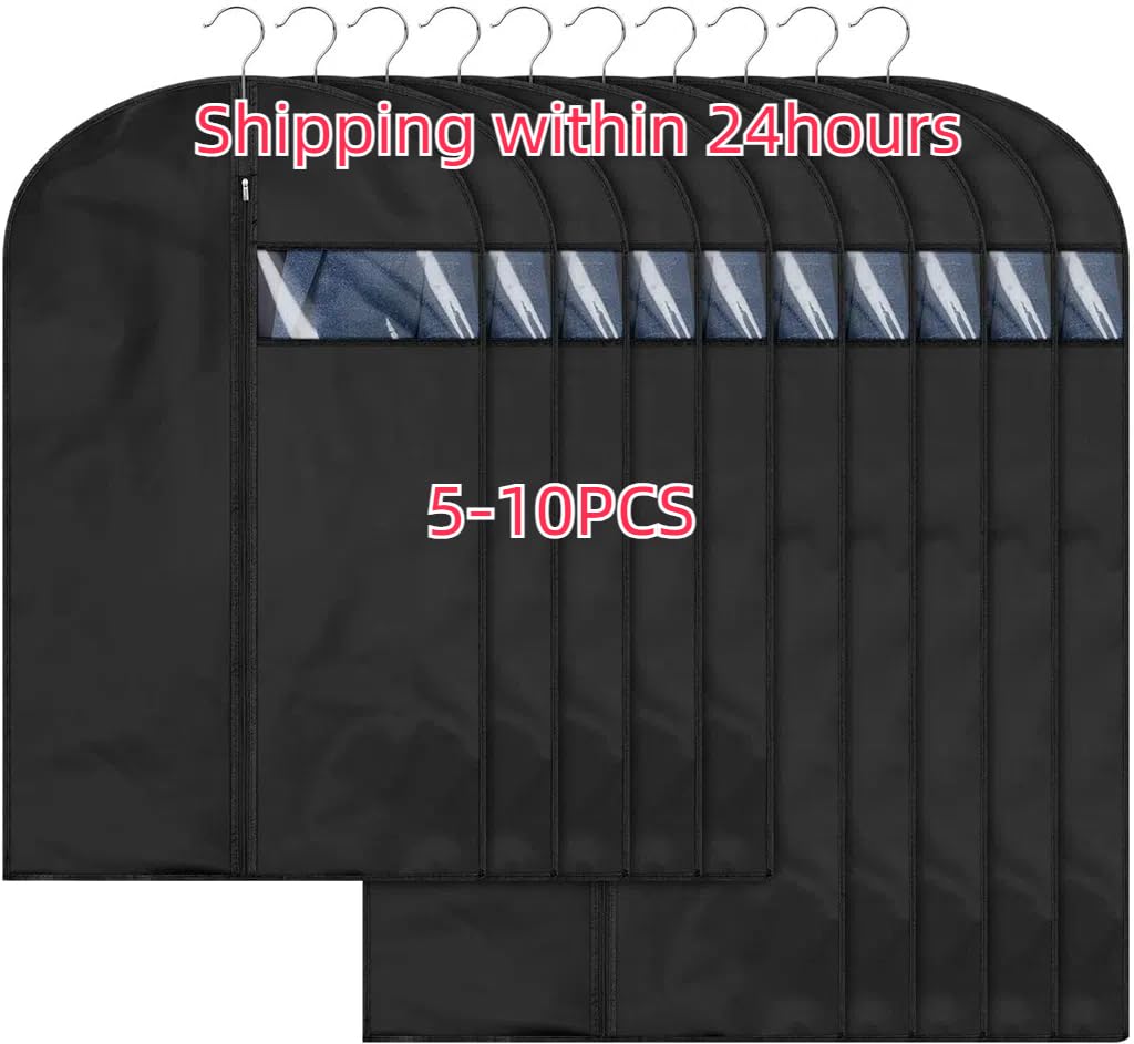 Fundas Ropa 5-8 PCS Ropa a prueba de polvo Colgando Vestido Traje Abrigo Cubierta antipolvo, Bolsa almacenamiento for el hogar Fundas Ropa Armario Colgar(60x140cm,5pc)