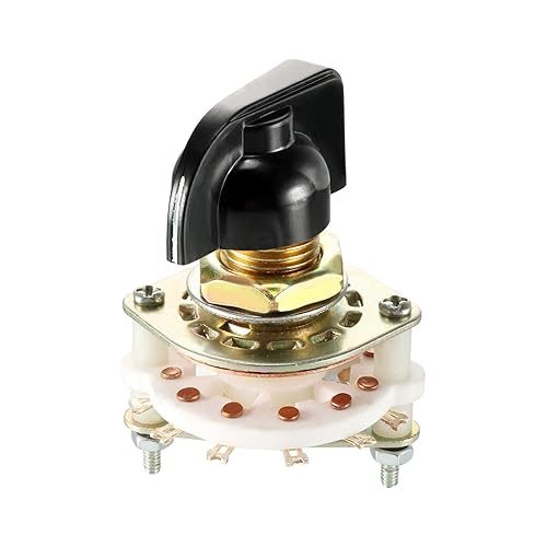 Interruptor giratorio selector de banda 1P6T 1 polo 6 posiciones, cubierta simple para radio, TV, unidad de control de máquina industrial - 1 unidad