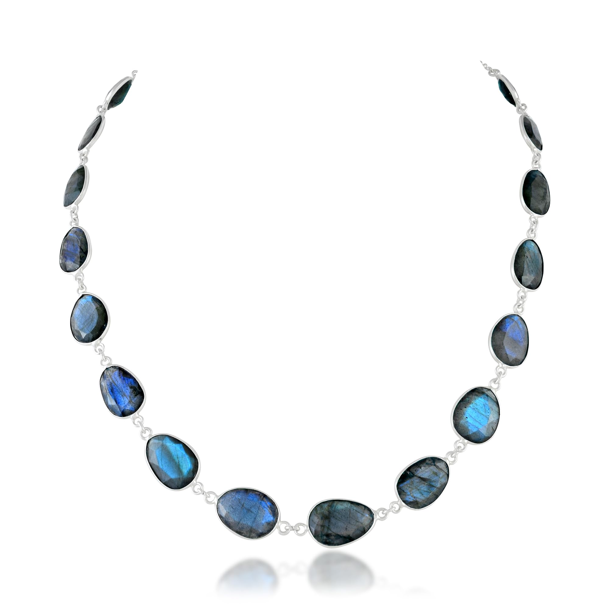 AAA+ Labradorite Gemstone Necklace for Women – Genuine Faceted Teardrop Stones, Natural Blue Flash Labradorite, Handmade Jewelry with Adjustable 925 Sterling Silver Chain-image-11