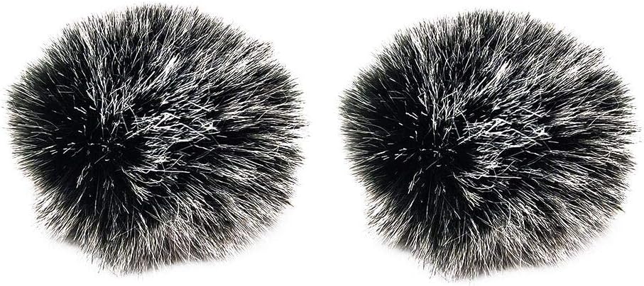 Lavalier Wind Muff 2 Pack Lapel Microphone Windscreen Muff Outdoor Furry Lav Windscreen Windproof Wind Screen (1cm)