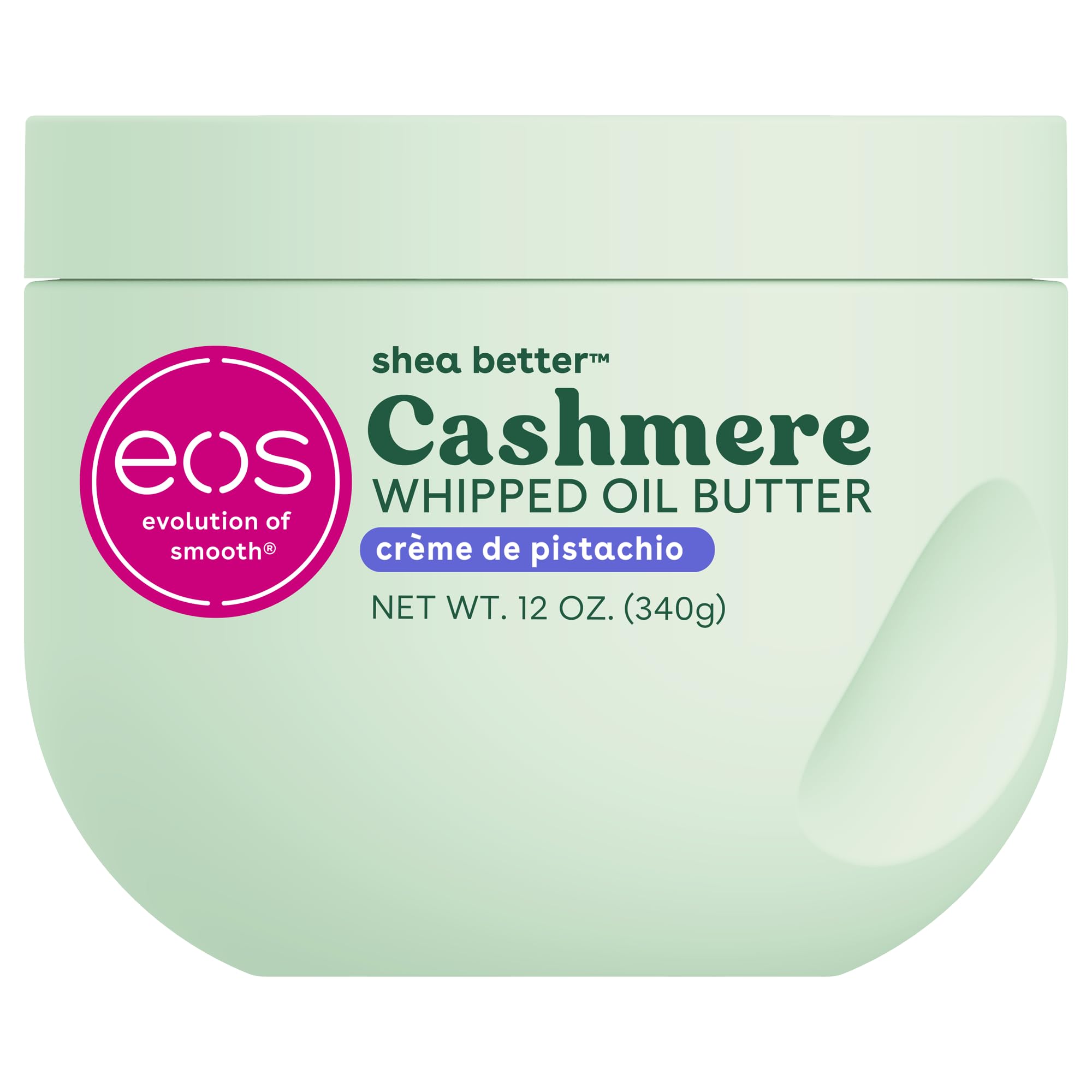 eos Cashmere Whipped Oil Body Butter, Crème de Pistachio, 72 Hour Weightless Moisture For Dry Skin, Rich Formula and Deep Hydration, Body Care, 12 oz