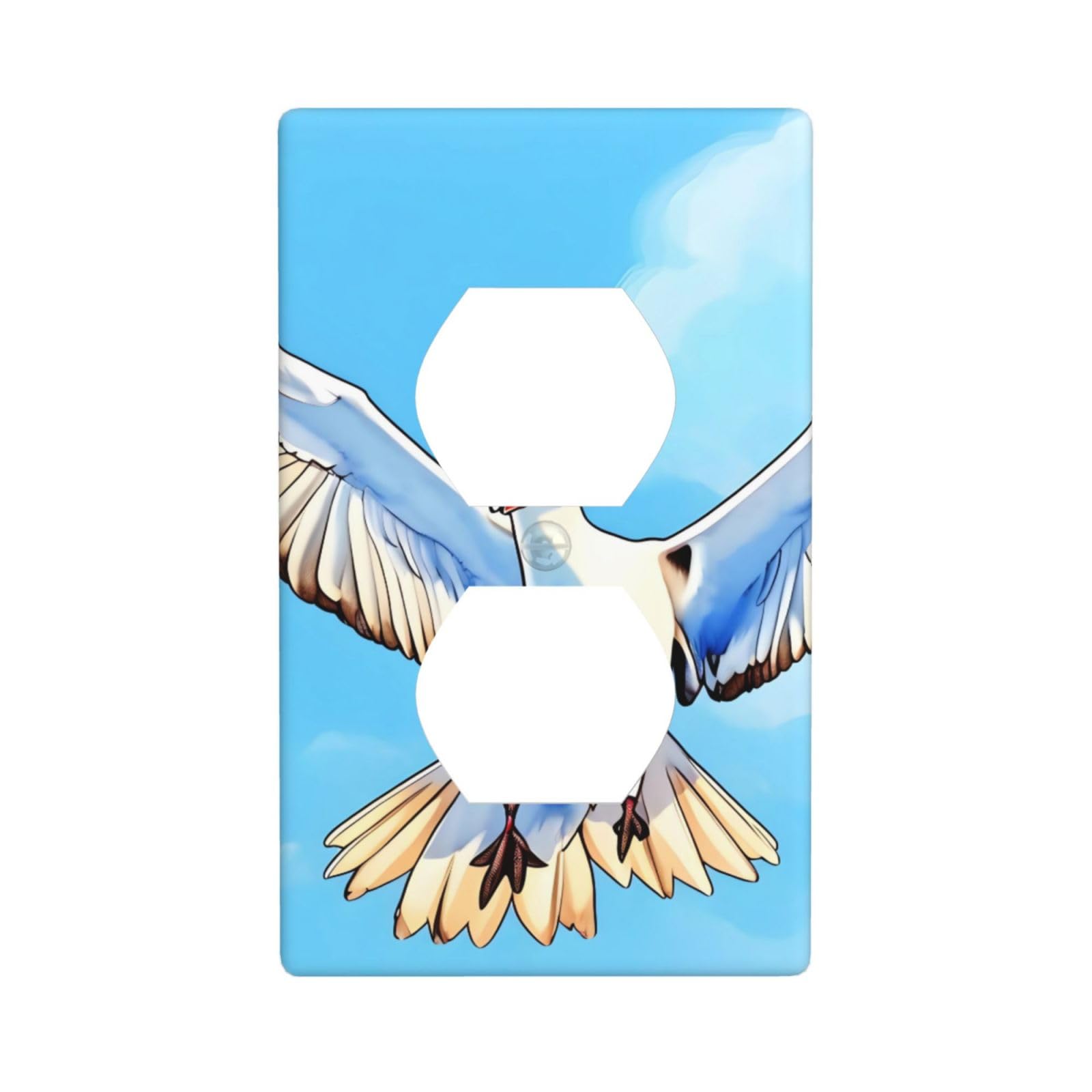Seagulls in Flight Unbreakable Polycarbonate Switch Plate-1 Gang Screwless Wall Plate for Home Office