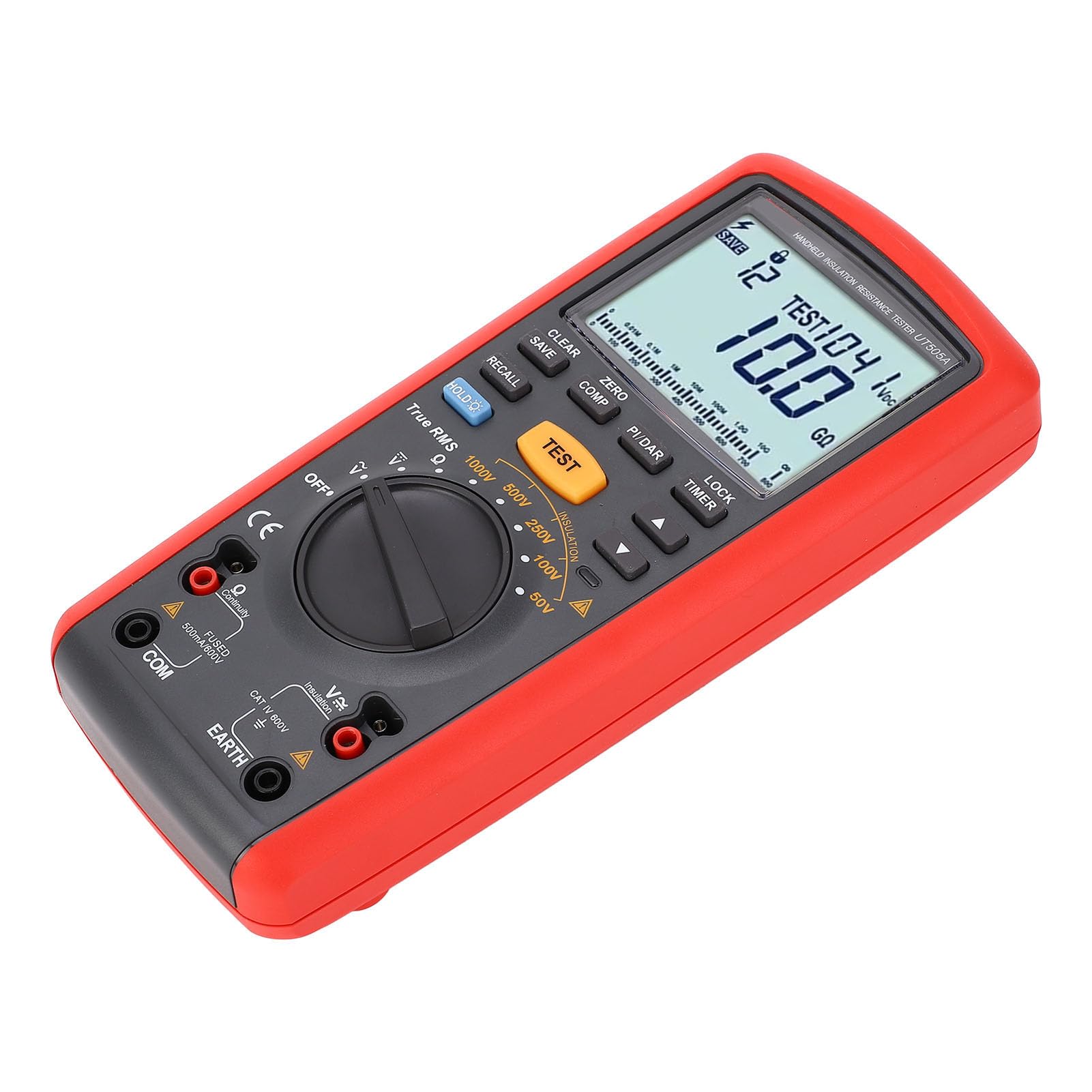 Digital Megohmmeter, Handheld Insulation Tester Ground Meter Digital Megohmmeter with LCD Display, Electriccircuittestingdevice