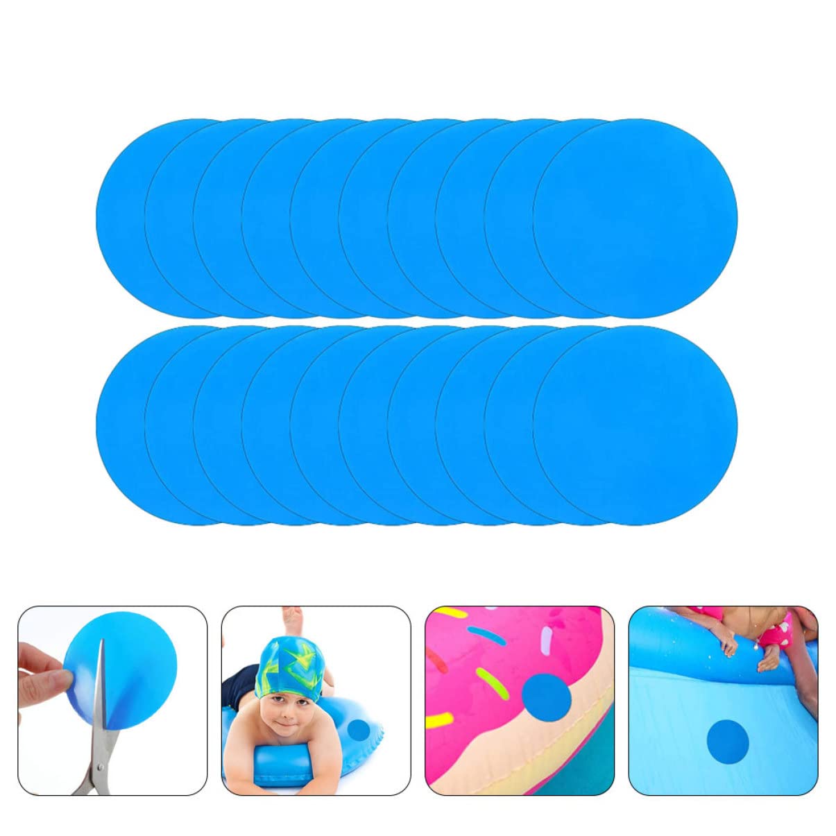 Toddmomy 5 Sätze Selbstklebende PVC Reparaturpatches Für Aufblasbare Spielzeuge Wasserdichtes Zur Reparatur Von Schwimmringen Booten Kajaks Und Wasser Spielzeugen 20 Stück * 5