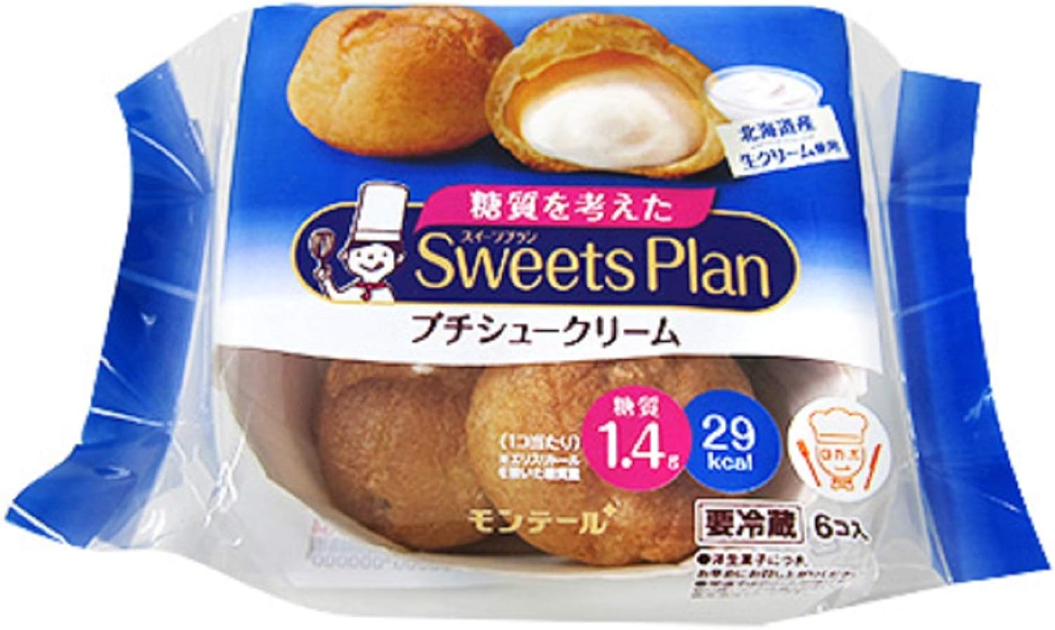 Amazon Co Jp 冷蔵 モンテール 6p糖質を考えたプチシュークリーム 6ｺ 食品 飲料 お酒