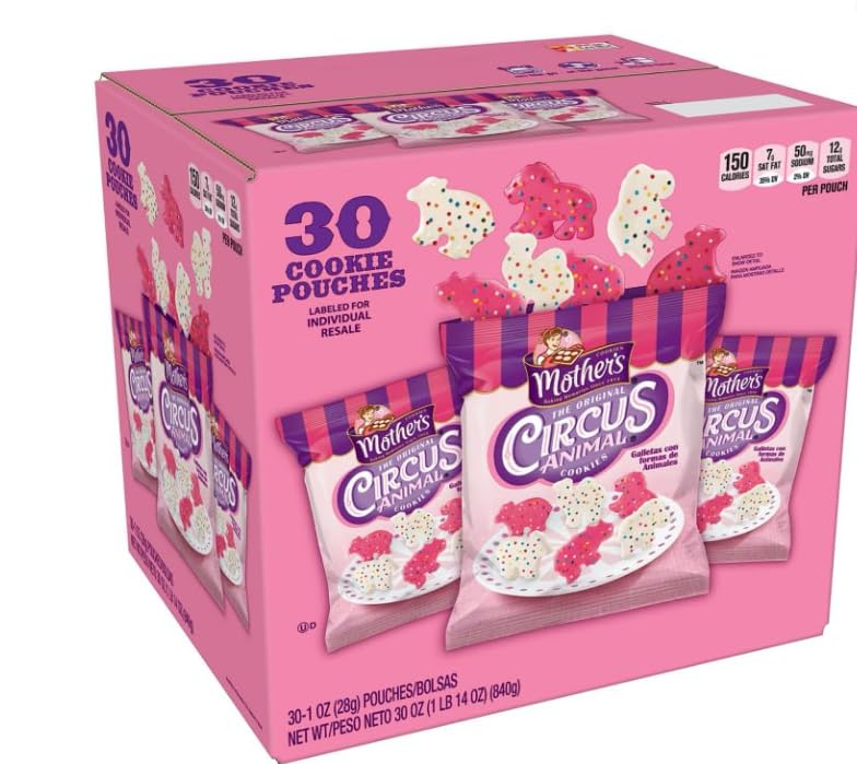 Valentine's Day Gift - Circus Animal Cookies 30-1 OZ Individually Wrapped - Perfect for Classroom Exchanges
