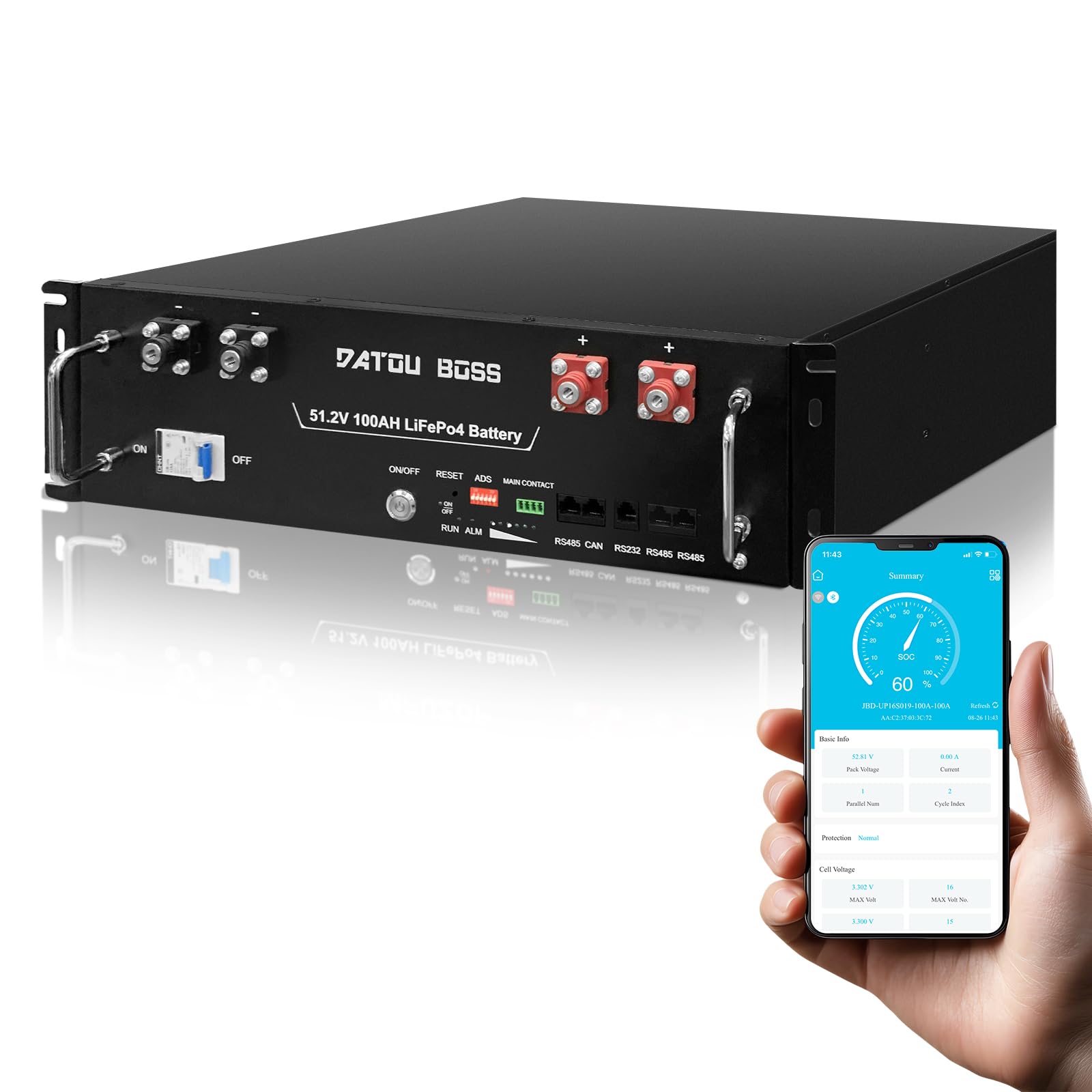 Amazon.co.jp: DATOUBOSS 48V 51.2V 100Ah リン酸鉄リチウムイオン
