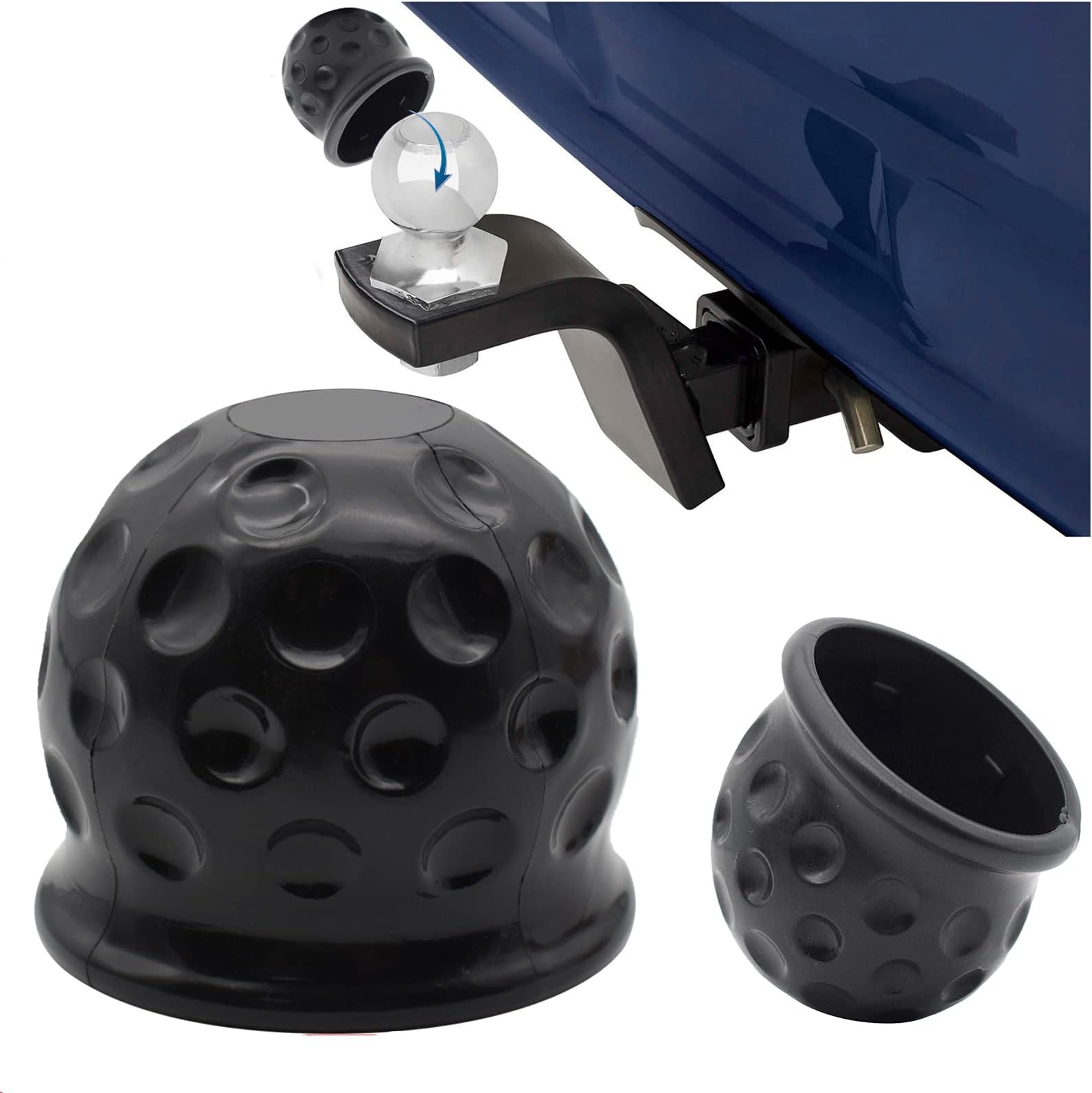 CURT 21811 Black Rubber Trailer Hitch Ball Cover, 25/16