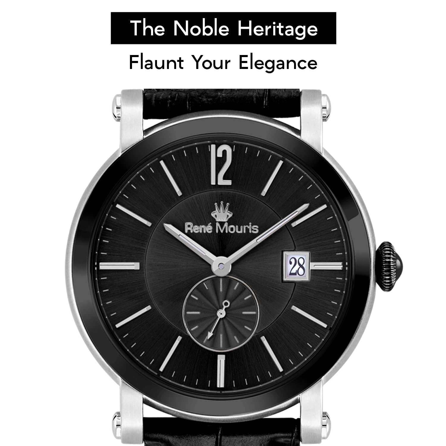 Ambassador Japanische Quarzuhren Für Männer und Frauen – 44MM Klassische Uhr Aus 316L Edelstahl – Mineralglas Mit Saphirbeschichtung – 100M Wasserdichte Armbanduhren Mit Italienischem Lederarmband