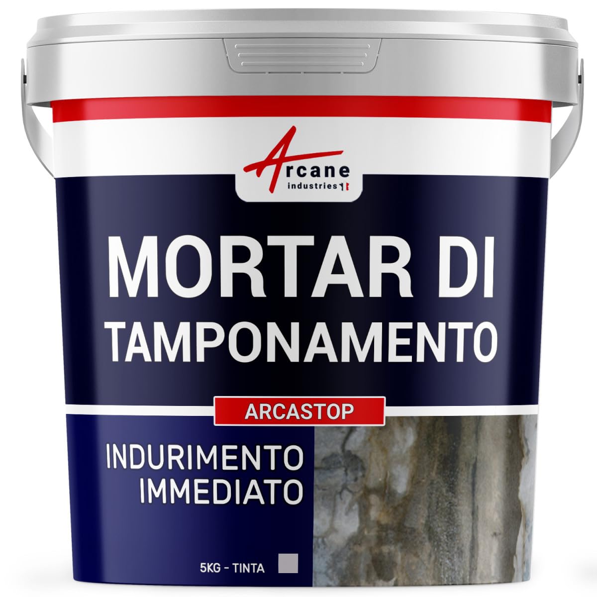 Malta Riparazione Cemento Presa Rapida Stop Perdite - ARCASTOP 5 kg | Blocca le Infiltrazioni d'Acqua, Indurisce a Contatto con l'Acqua, Presa Rapida, Calcestruzzo - Arcane Industries