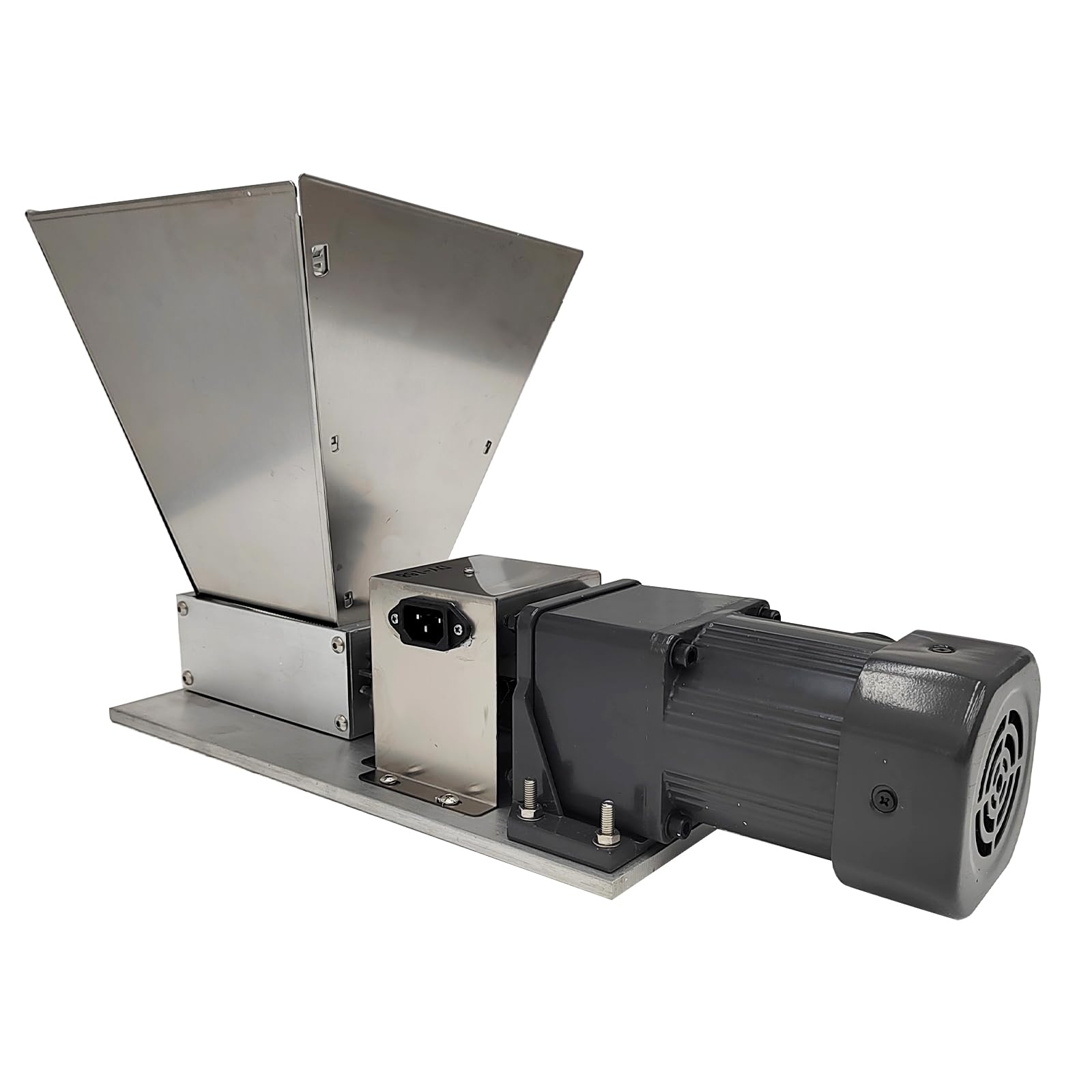 PreAsion 110V 60W 75RPM Manual Electric stainless steel grinding machine Barley Grinder with 4 Hopper and 2 Rollers Home Brew Grain Mill Malt Crusher for Corn Wheat Grain Cereal Beans