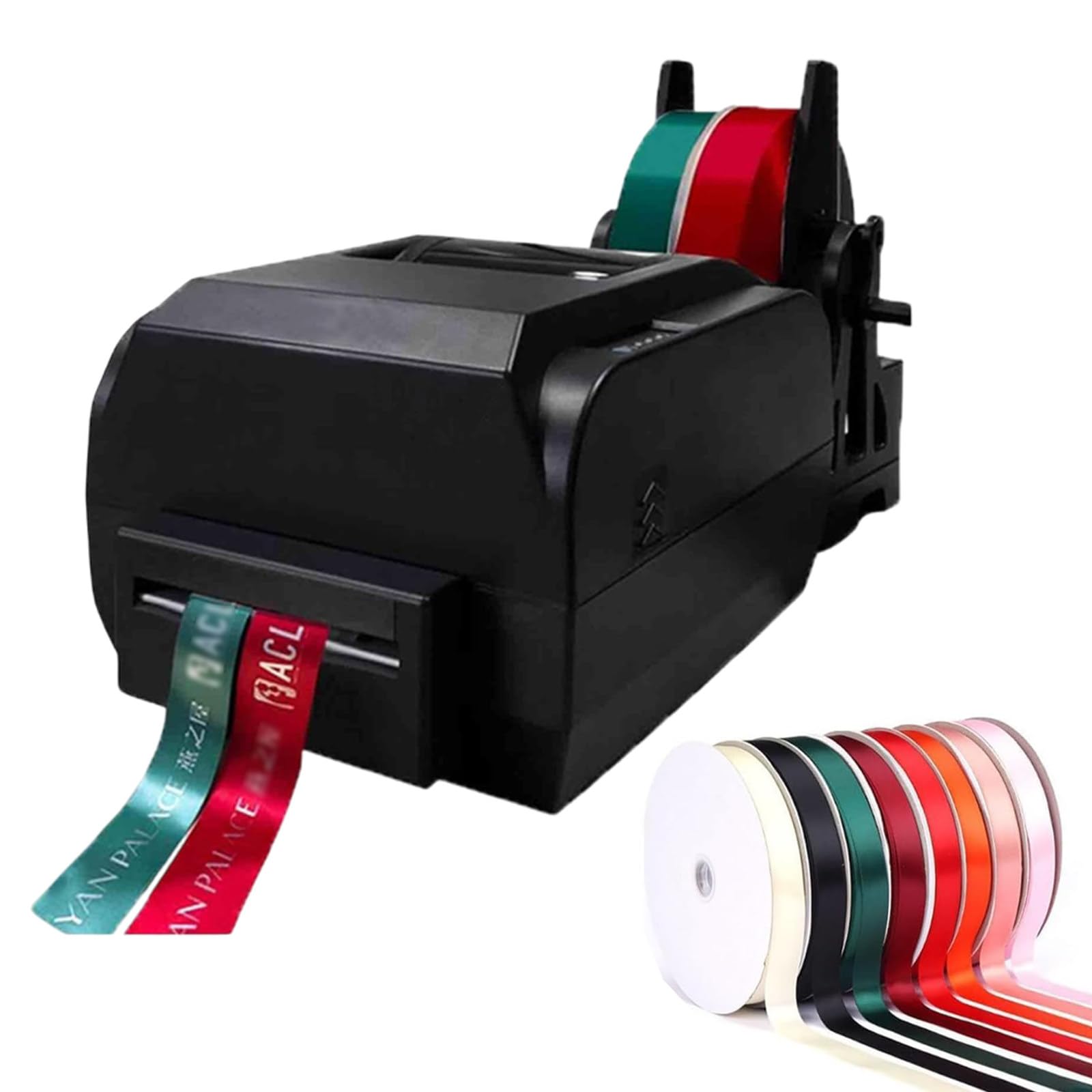 Macchina per goffratura a nastro elettrico, macchina per stampa a nastro satinato, con 4 rotoli di nastro per etichette, velocità di stampa 150 mm/s, per nastri artigianali, distici elegiaci, doppia