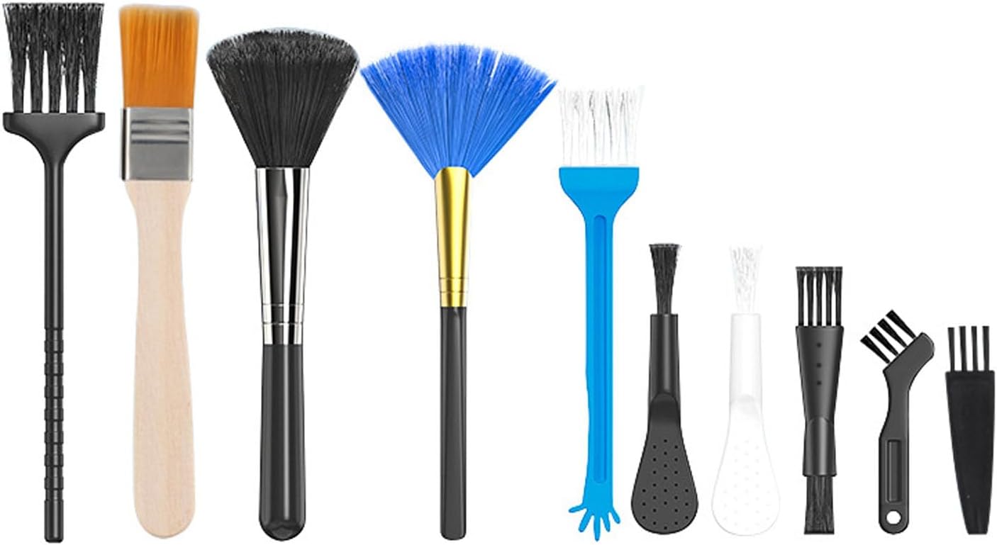 Jstincal Keyboard Brush, Small Nylon Anti Static Brush Computer Keyboard Laptop Cleaning Brush Kit for Electronic Devices Such As Computer Motherboard Fans Dust Removal Cleaning Brush (10 Pcs)