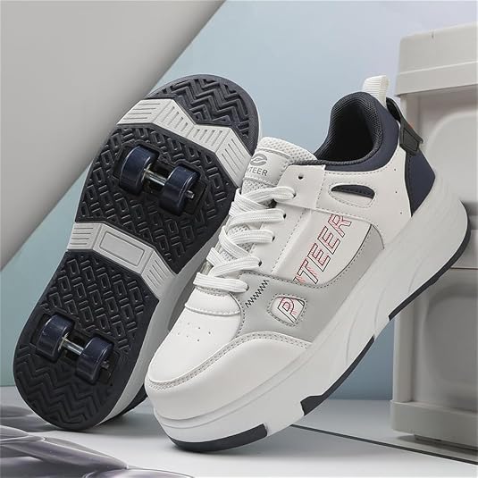 Mateju Chaussures à roulettes pour filles et garçons, patins à 4 roues amovibles, chaussures de skateboard avec étoile brillante, chaussures de sport de plein air multi-usages, rose, 30 EU Mateju Chaussures à roulettes pour filles et garçons, patins à 4 roues amovibles, chaussures de skateboard avec étoile brillante, chaussures de sport de plein air multi-usages, rose, 30 EU