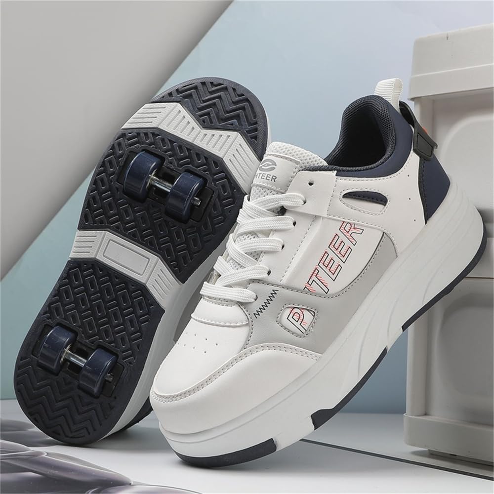 Mateju Zapatos con Ruedas para Niñas Niños, Patines con 4 Ruedas Retráctiles Multiusos 2 en 1, Zapatillas Deportivas al Aire Libre Zapatillas de Skateboarding de Moda