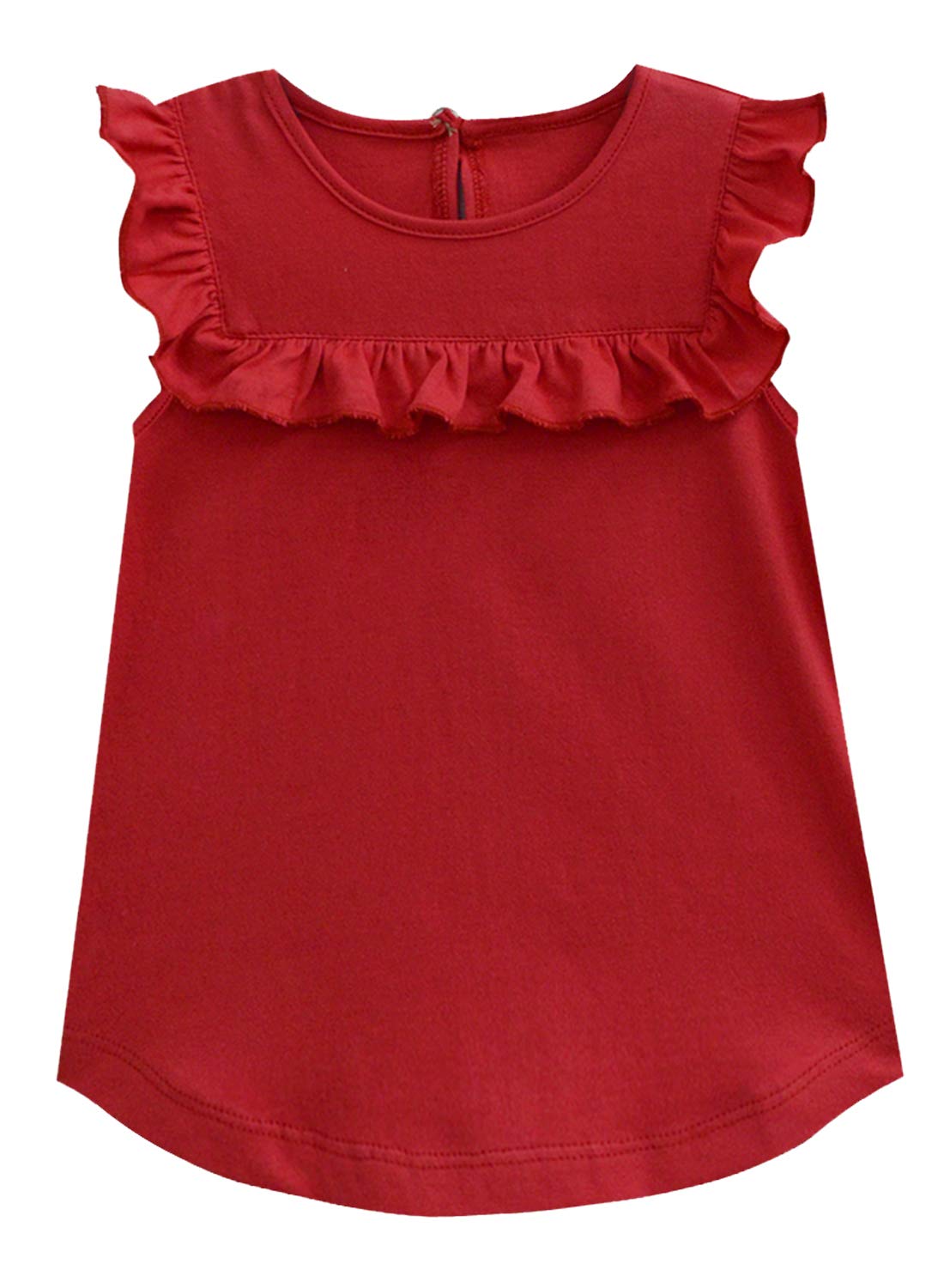 A.T.U.N. (ALL THINGS UBER NICE) Girl's Solid Regular Top (GTOP MDG_Maroon 11-12 Years)