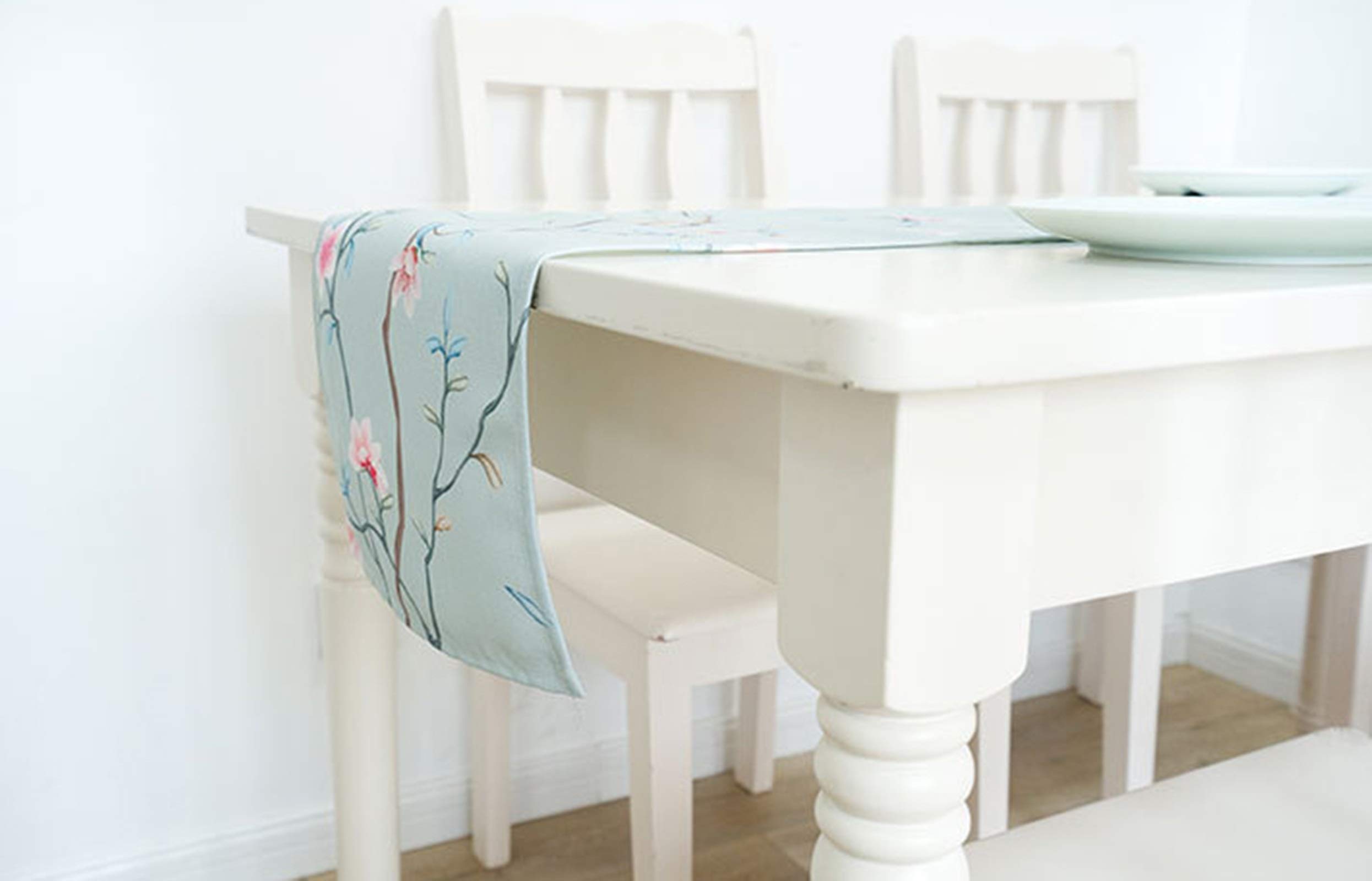 Aeici Chemin de table en polyester bleu clair 32 x 230 cm