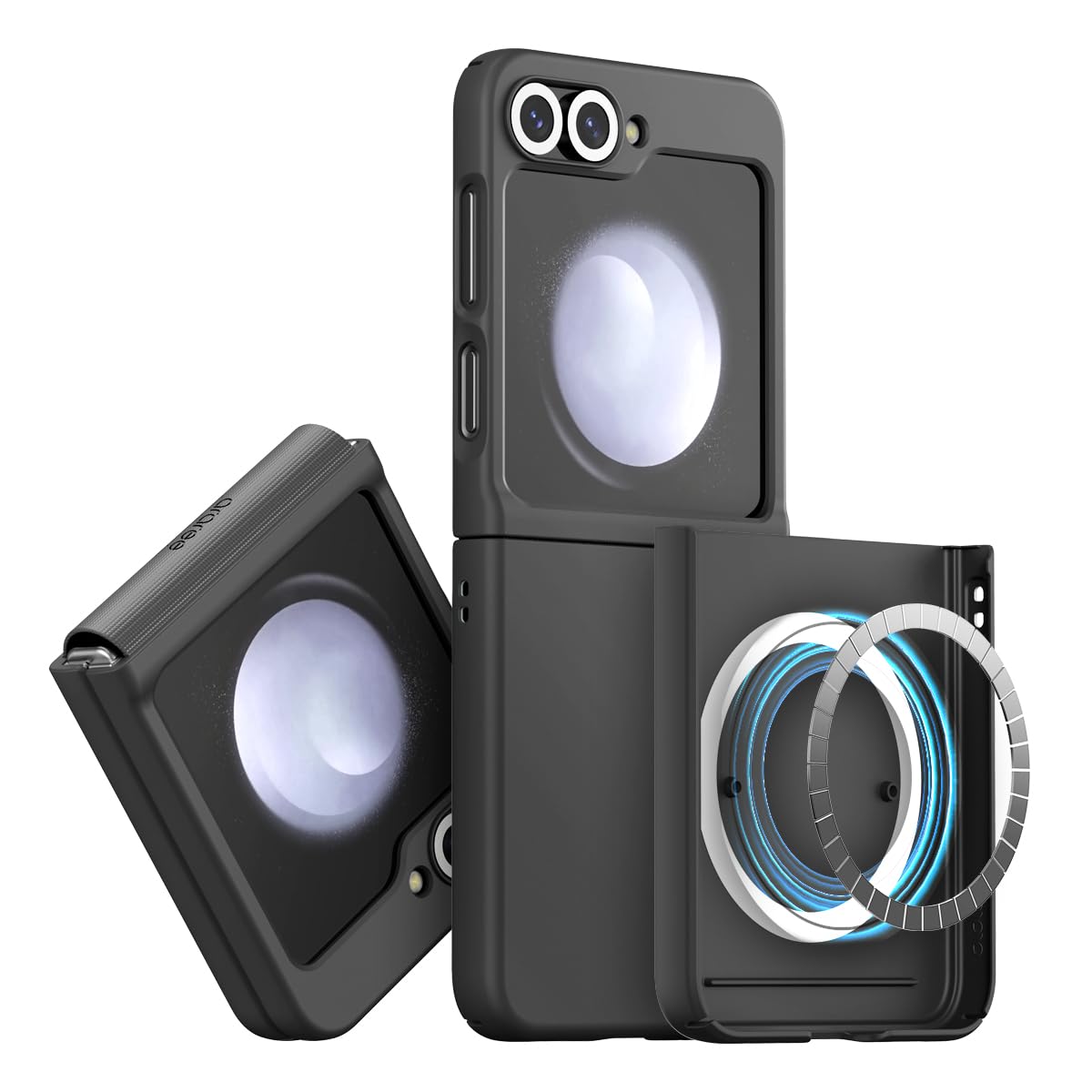 araree Aero Flex M Samsung Galaxy Z Flip 6 Case 【Improved Version】 with Hinge Protection, Compatible with Magsafe Accessories & Charger Anti-Fingerprint,Thin & Slim, Shockproof Hard Case - Black