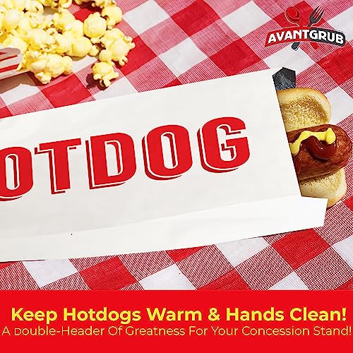 Grease-Proof, Warming Foil Hotdog Wrapper Bags 200Pk. Classic Hotdog Bags In Aluminum Wrap, Keep Hot Dog Warm And Fresh. Super Durable Perfect Party Supplies For Carnival, Fundraiser, Concession Stand #TOP3
