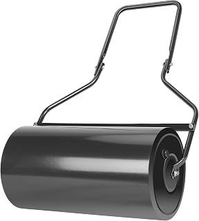 Lawn Roller, 13 Gallons/48 L Push/Pull Metal Sod Roller w/Ergonomic Handle, Lawn Rollers Behind Water/Sand Filled for Park, Garden, Yard, Ball Field (Black)