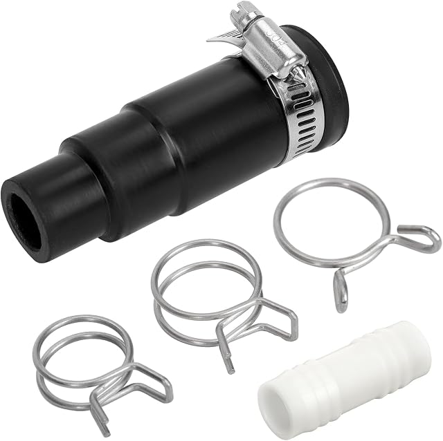 Dishwasher Drain Hose Adapter Compatible with Insin-kerator Garbage Disposals, Disposal Drain Hose Connector,Dishwasher Hose Connector Include 1 Hose Clamp,1 Inlet Connector, 3 Spring Clamps
