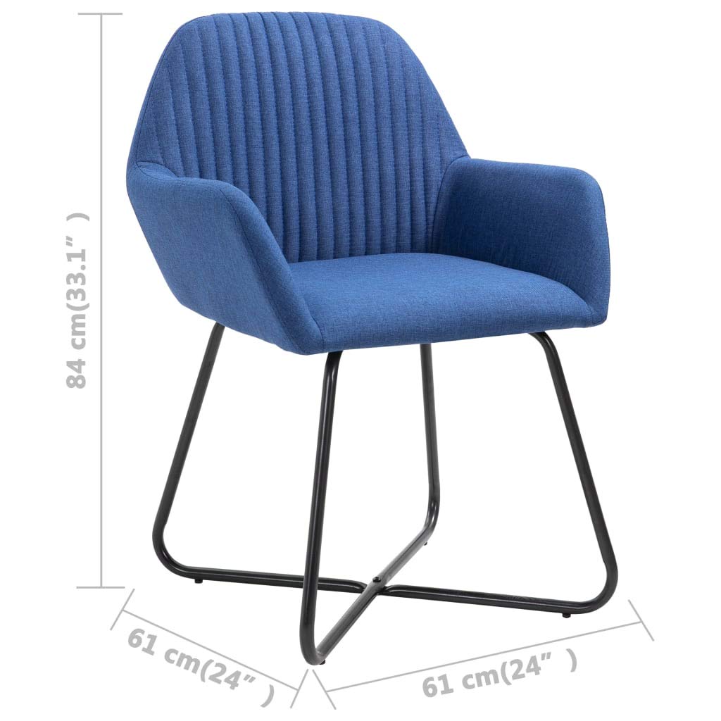 Sedia da soggiorno sedie cucina sedia salotto Sedie da Pranzo 2 pz Blu in Tessuto Adatte per Sala da Pranzo, Soggiorno, Cucina, Camera da Letto