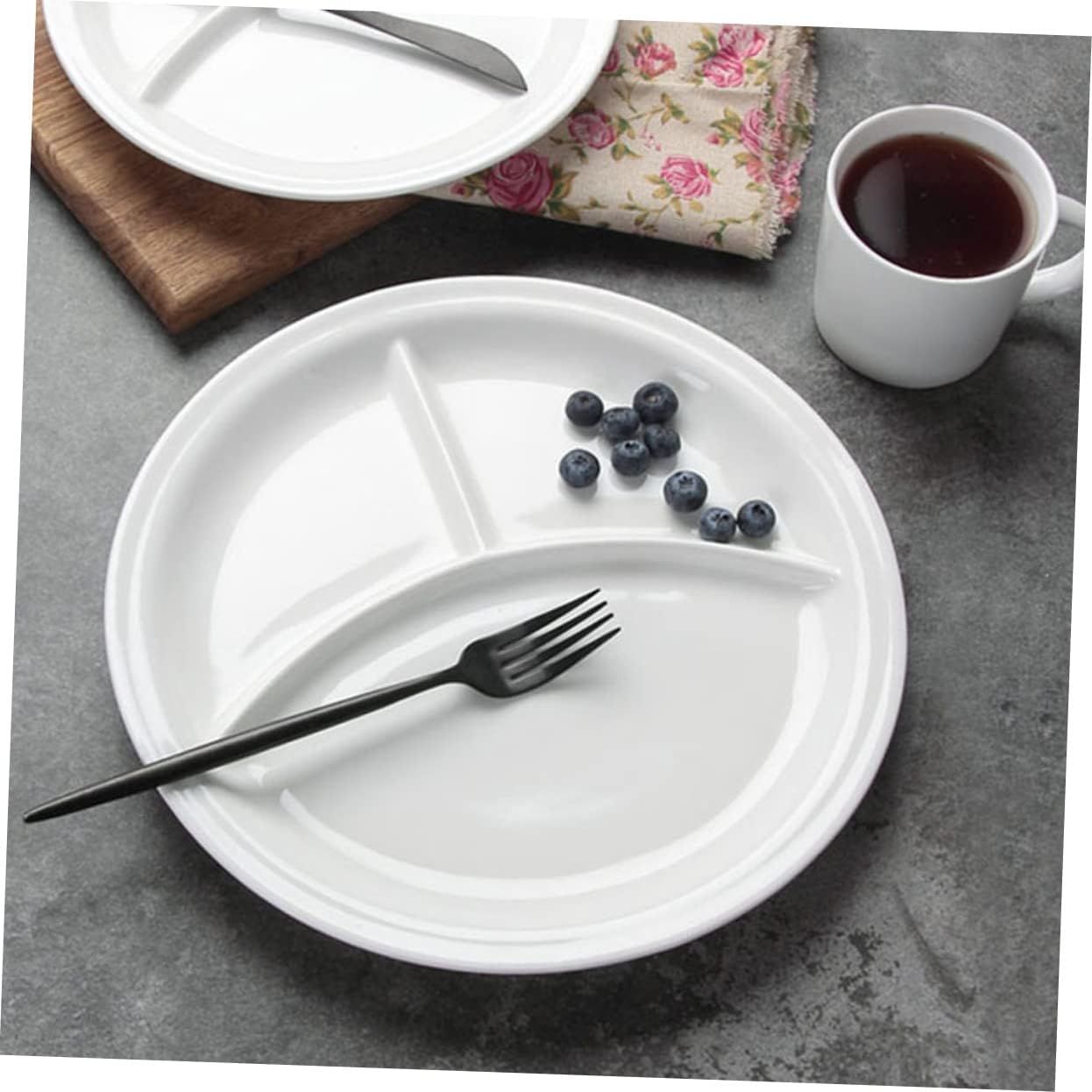 Alipis 1pc Ceramic Divided Food Tray for Breakfast and Lunch Meal Storage Plate Lightweight Portable Easy to Clean for Boys and Girls and Cafeterias