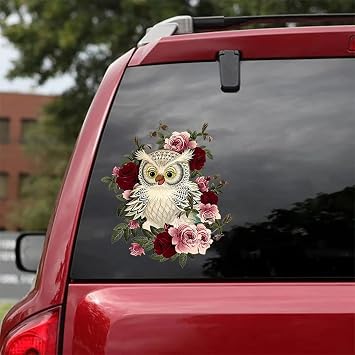 Beautiful Owls Car Crack Sticker, Animal Decals, 3D Car Sticker, Body Parts, Suitable for Car, Truck, Refrigerator, Wall.