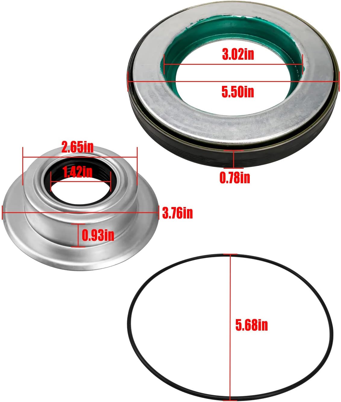 Front Axle Vacuum Knuckle Seal Kit with Hub O-Ring Fit For Ford Super Duty F250 F350 F450 F550 Dana Super 60 2005-2014 Replace 2017426 2014835 54983