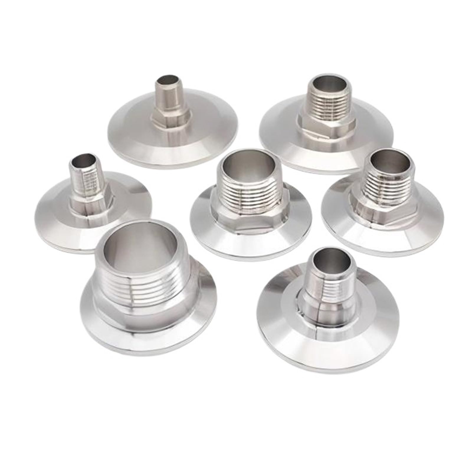 0,6 cm do 2,5 cm NPT gwint męski do 1,9 cm-5.1 cm adapter Tri Clamp - sanitarne złącze do rur ze stali nierdzewnej (SUS 316L-TC 64 mm, 0,5 cala)