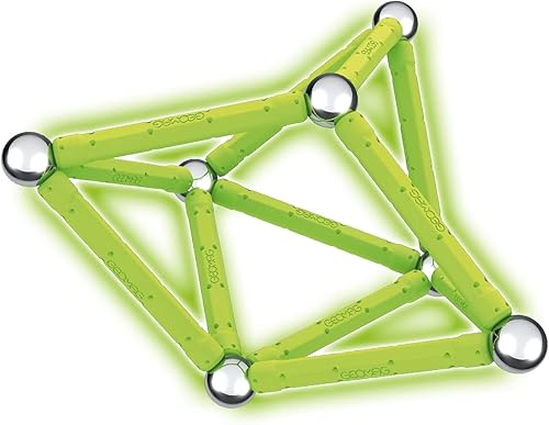 Miniatura 4 de Geomag - GLOW - Juego de construcción magnético de 30 piezas que brilla en la oscuridad, juguete de construcción STEM certificado, seguro para