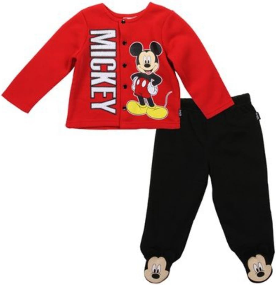 Mickey Mouse 2pc Fleece Jacket and Pant Set (6-9M) Red