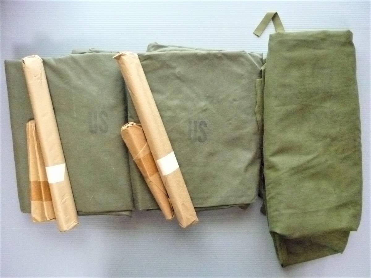 Amazon.co.jp: 米軍実物 80年代 シェルターハーフテント 二枚組 蚊帳