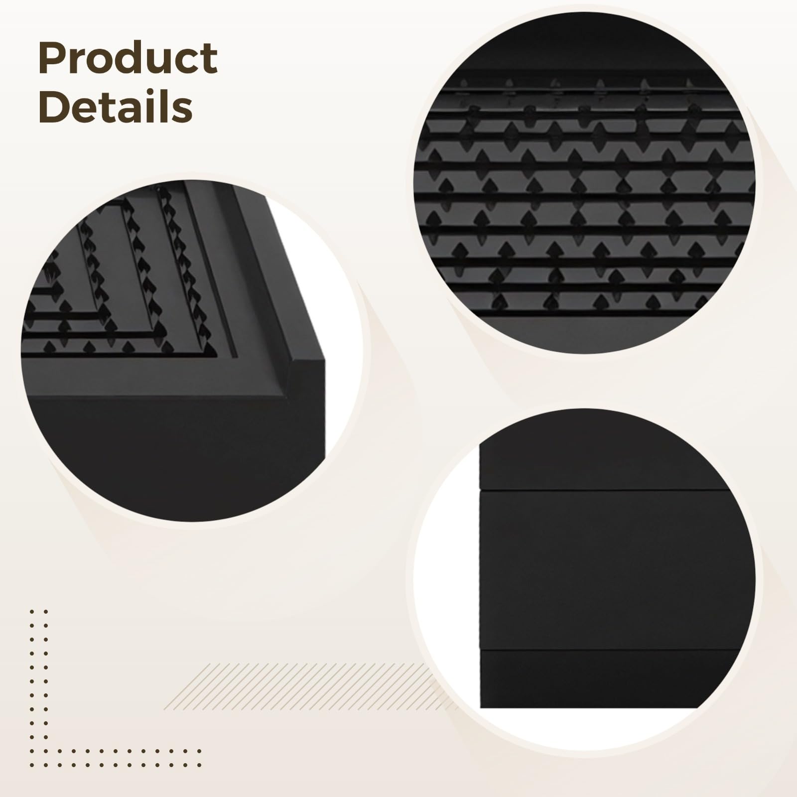 Bosreroy 4-Pack Heavy Duty Bed Risers, Non-Slip Black Furniture Lifts, Rectangular Design, 4.5×2.4×2.9 for Additional Storage Space