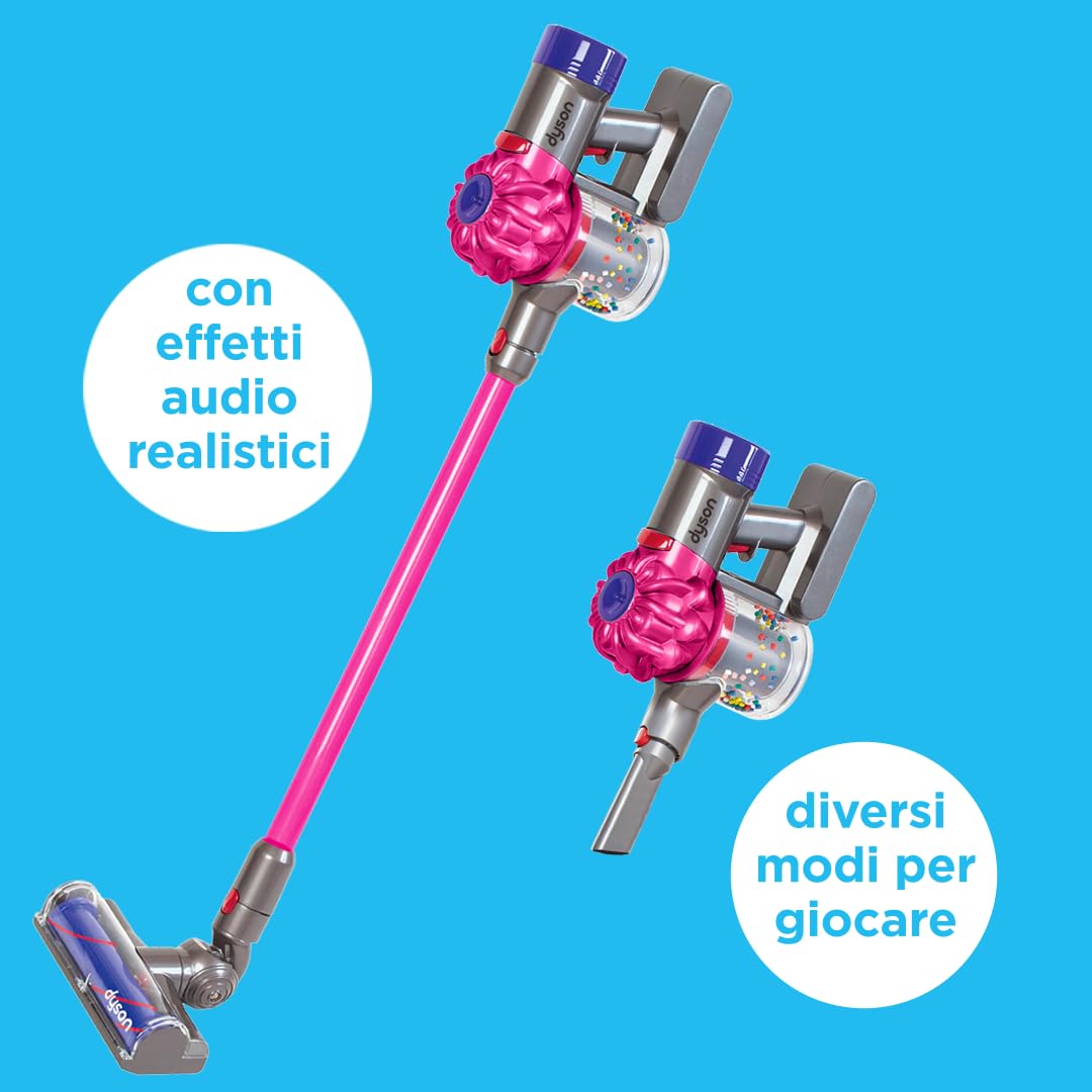 Casdon Dyson aspirapolvere senza filo | Aspirapolvere Dyson giocattolo interattivo ufficialmente autorizzato per bambini da 3 anni in su | Giochi di ruolo realistici e divertenti!