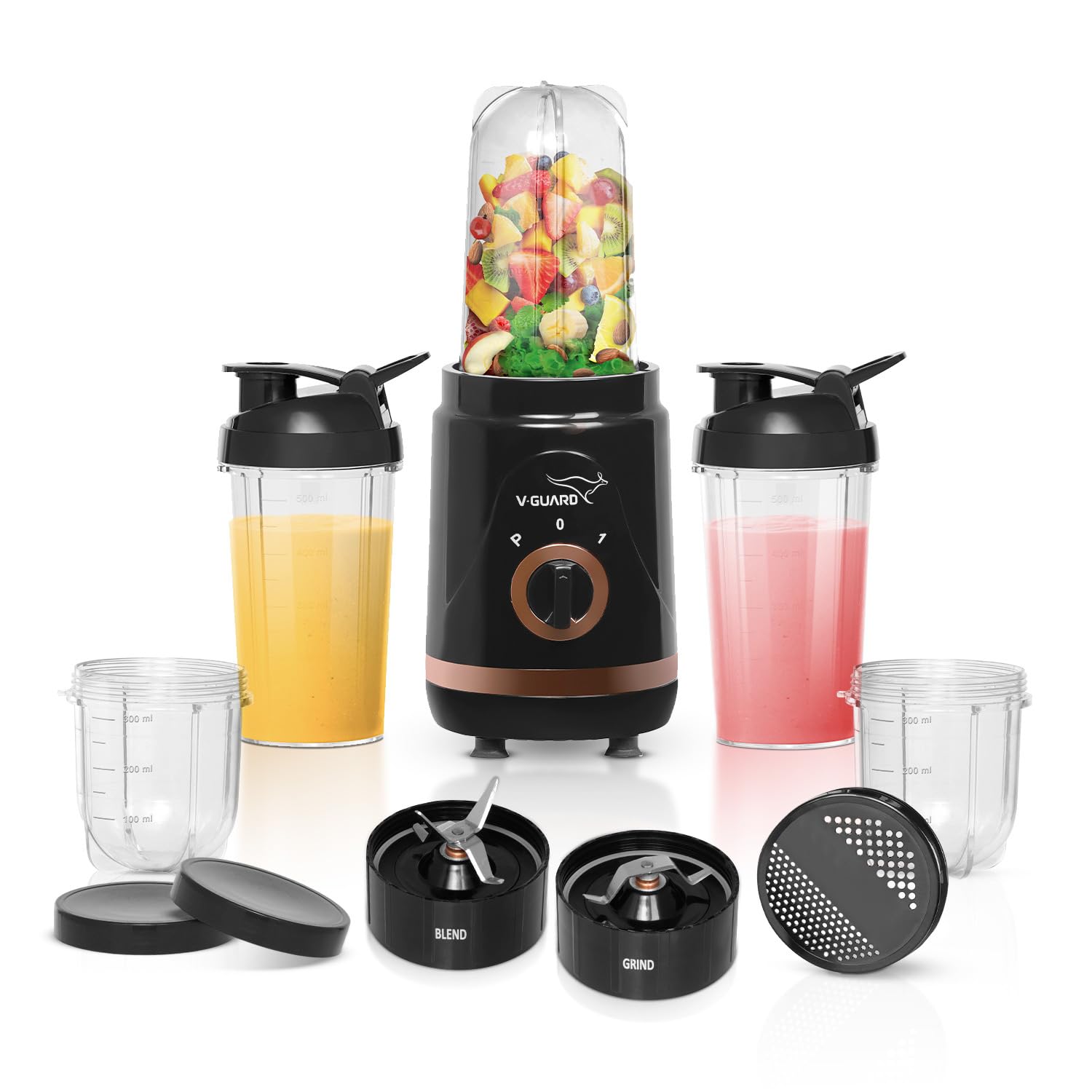 V-Guard Citius Nutri Blender | Bullet Mixer Grinder Juicer | 5 Leakproof Jars | 2 Years Product & Motor Coverage by V-Guard | 400 W Copper Motor | Upto 22,000 RPM | Storage, Seasoning & Sipper Lids-image-10