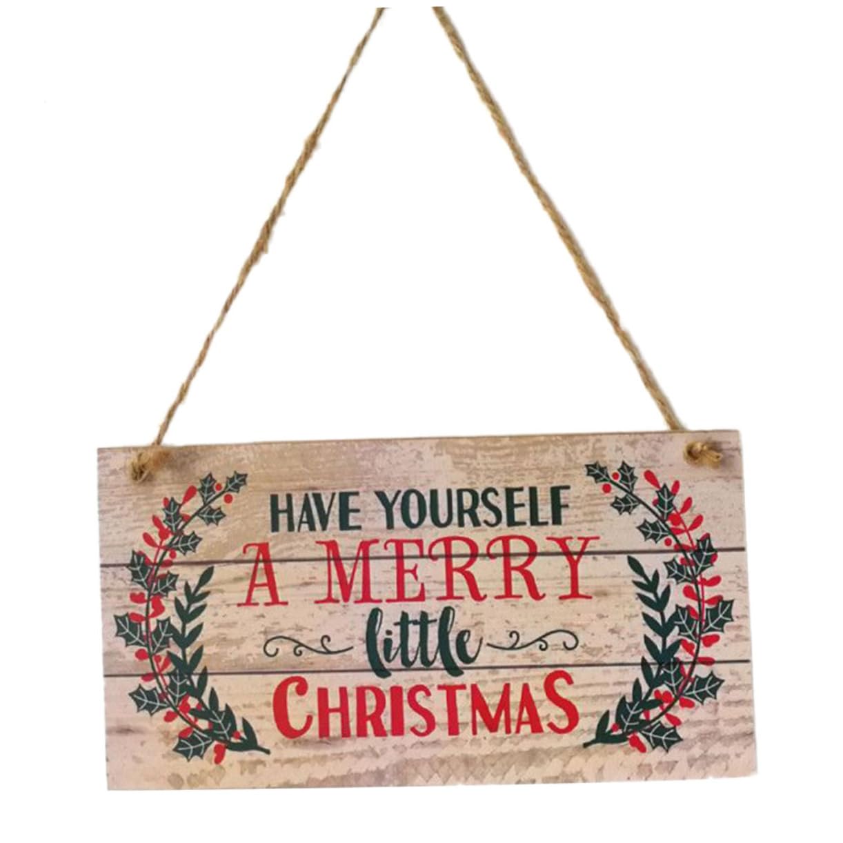 Decoración Navideña Colgante Para Puerta De Madera 20x10x0,5 Cm Letrero Merry Christmas Para Ambiente Festivo y Reuniones