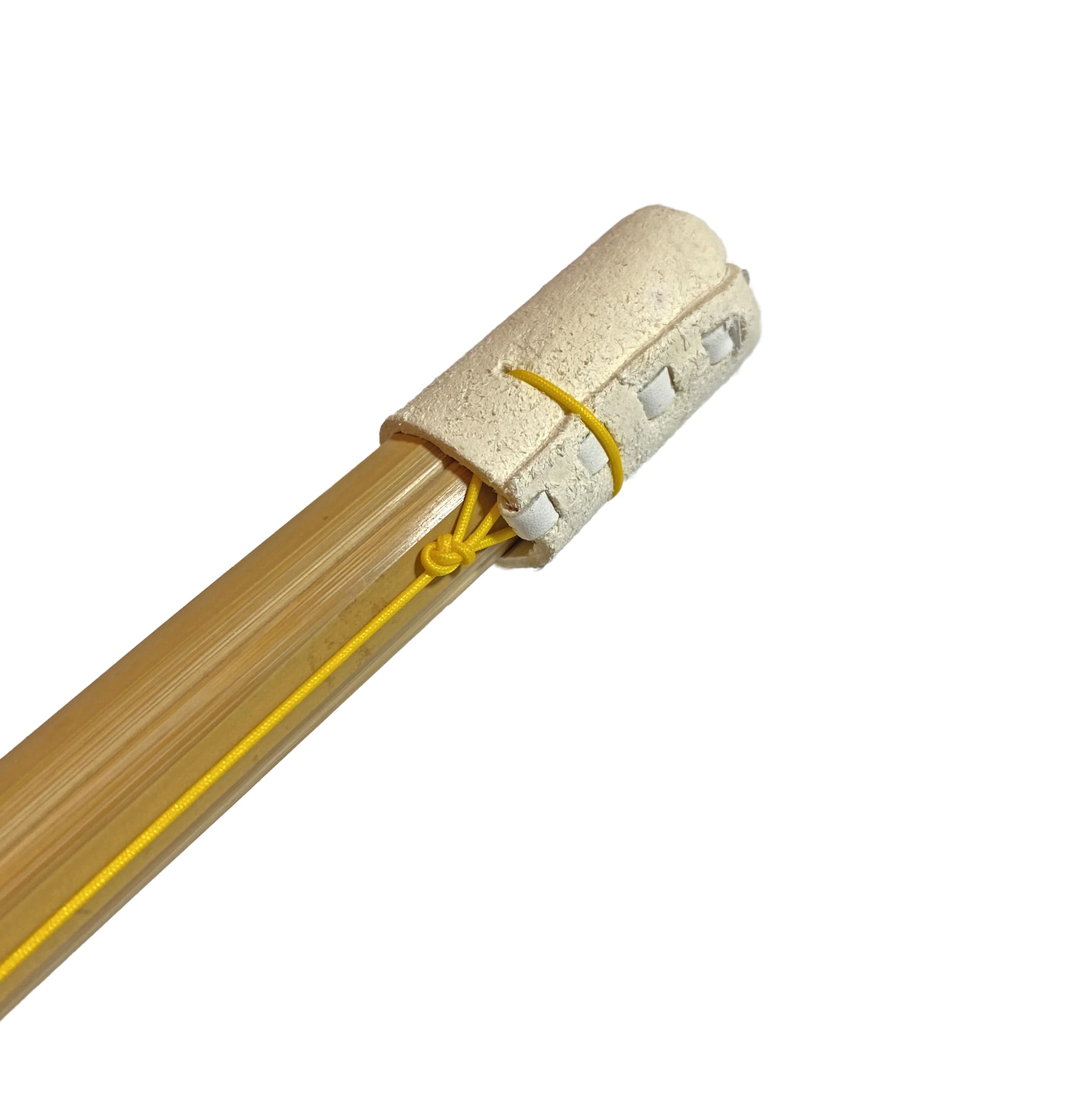 Kendo Shinai 120 cm - Épée en bambou - Manche en cuir blanc - Tsuba - Bandes de bambou incluses